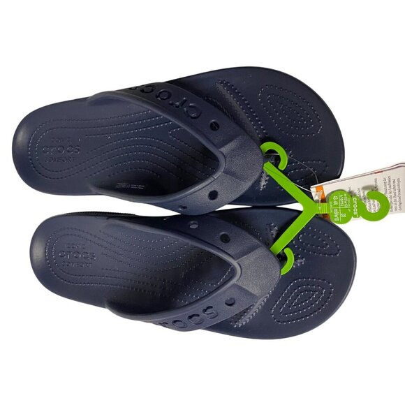 Crocs Classic Navy Blue Flip Flops Sandals Size‎ M10/W12 NWT - Picture 3 of 8